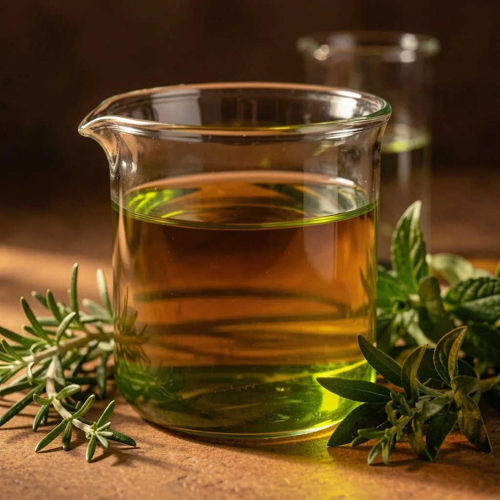 Botanical extract preparation in glassware